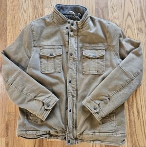 Levi's Tan Military Field Jacket with Collared Neckline